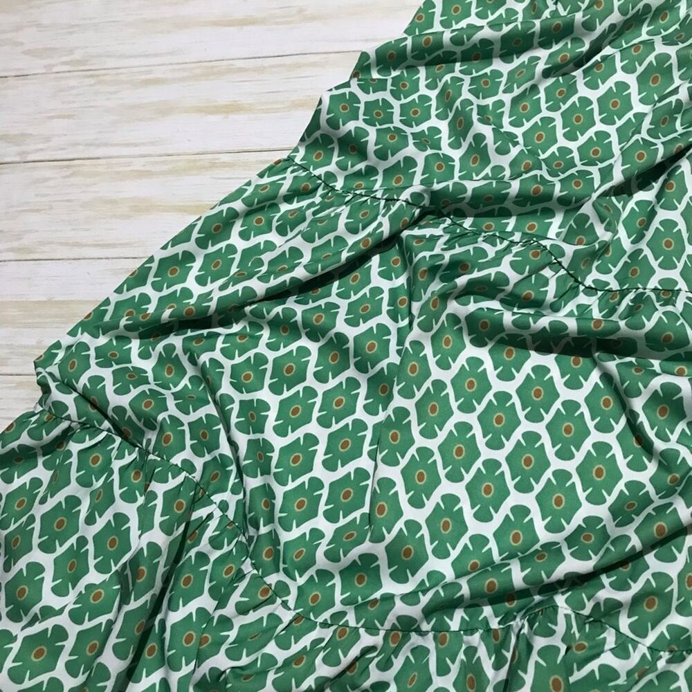 Vintage 1960s 1970s Style Kelly Green Avocado Tiered Maxi Dress Women’s Small - Picture 2 of 4